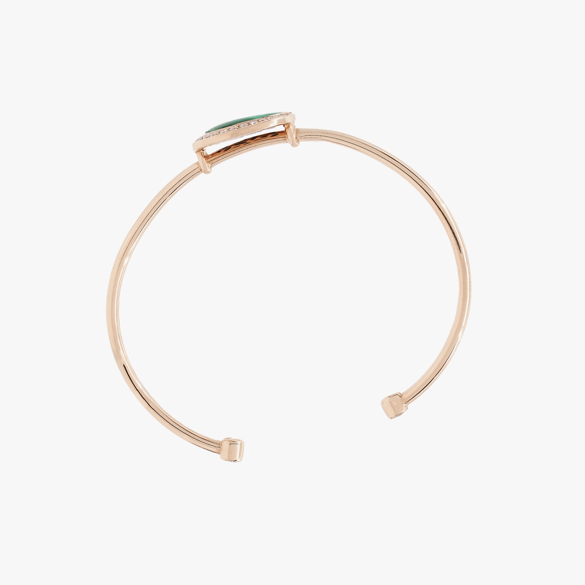 Al Hilal bangle in rose gold with malachite stone and diamonds