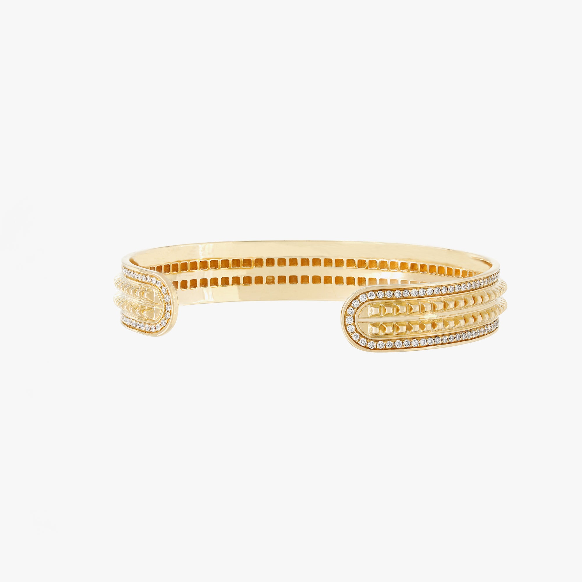 18k Hab El Hayl Evolution Bangle in Yellow Gold with Diamonds