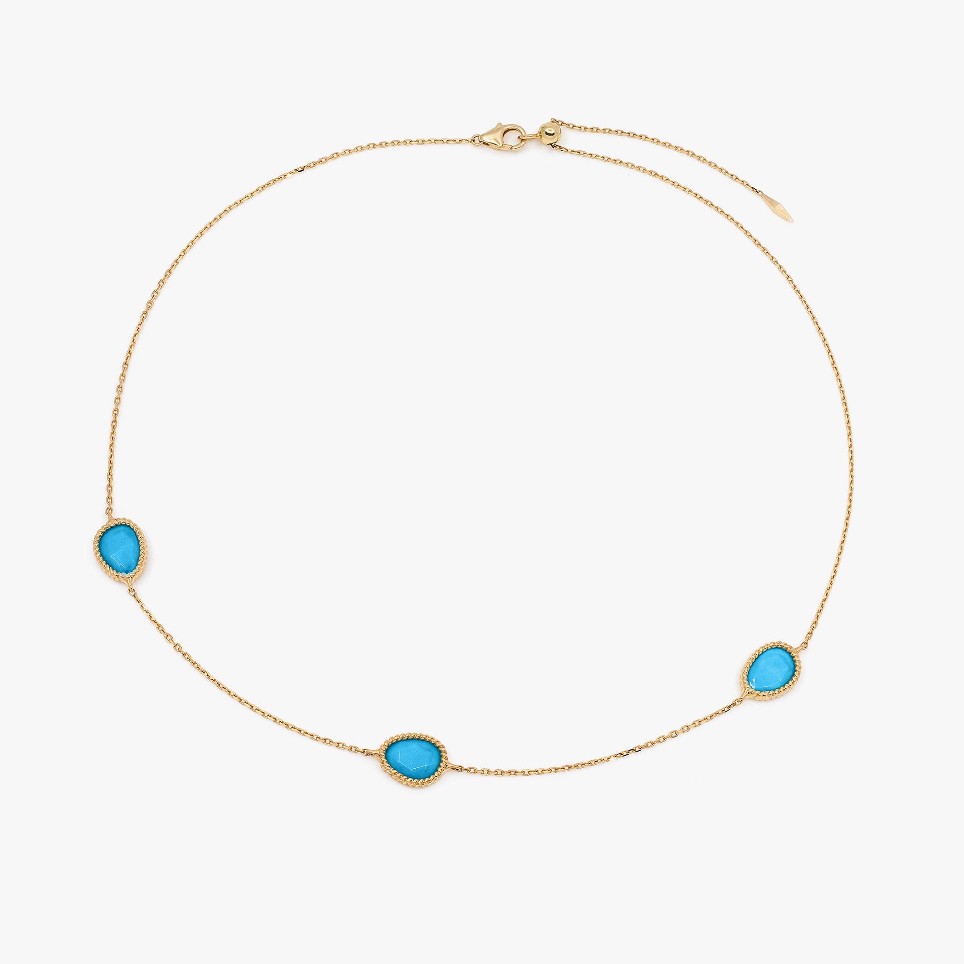 Nina Mariner Choker In 18 Karat Yellow Gold With Turquoise Stones