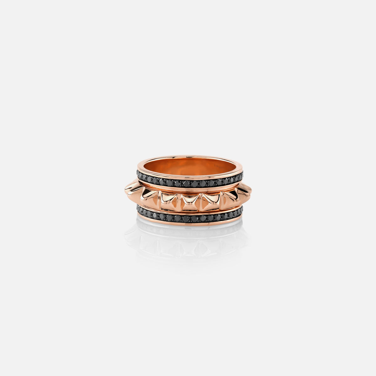 Hab El Hayl 2nd Edition ring in Rose Gold with Black Diamonds