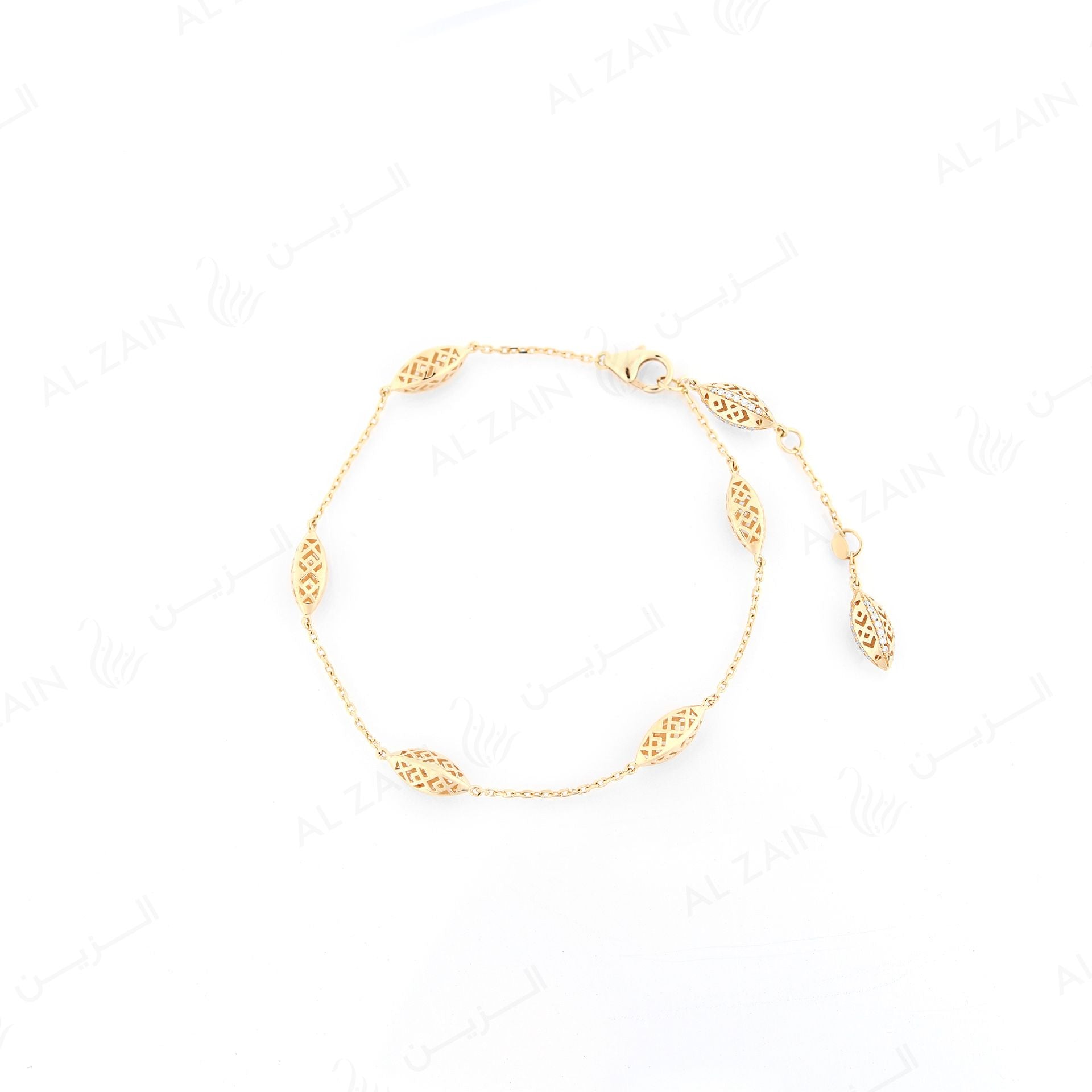 18k Al Merriyah M/5 bracelet in yellow gold with diamonds