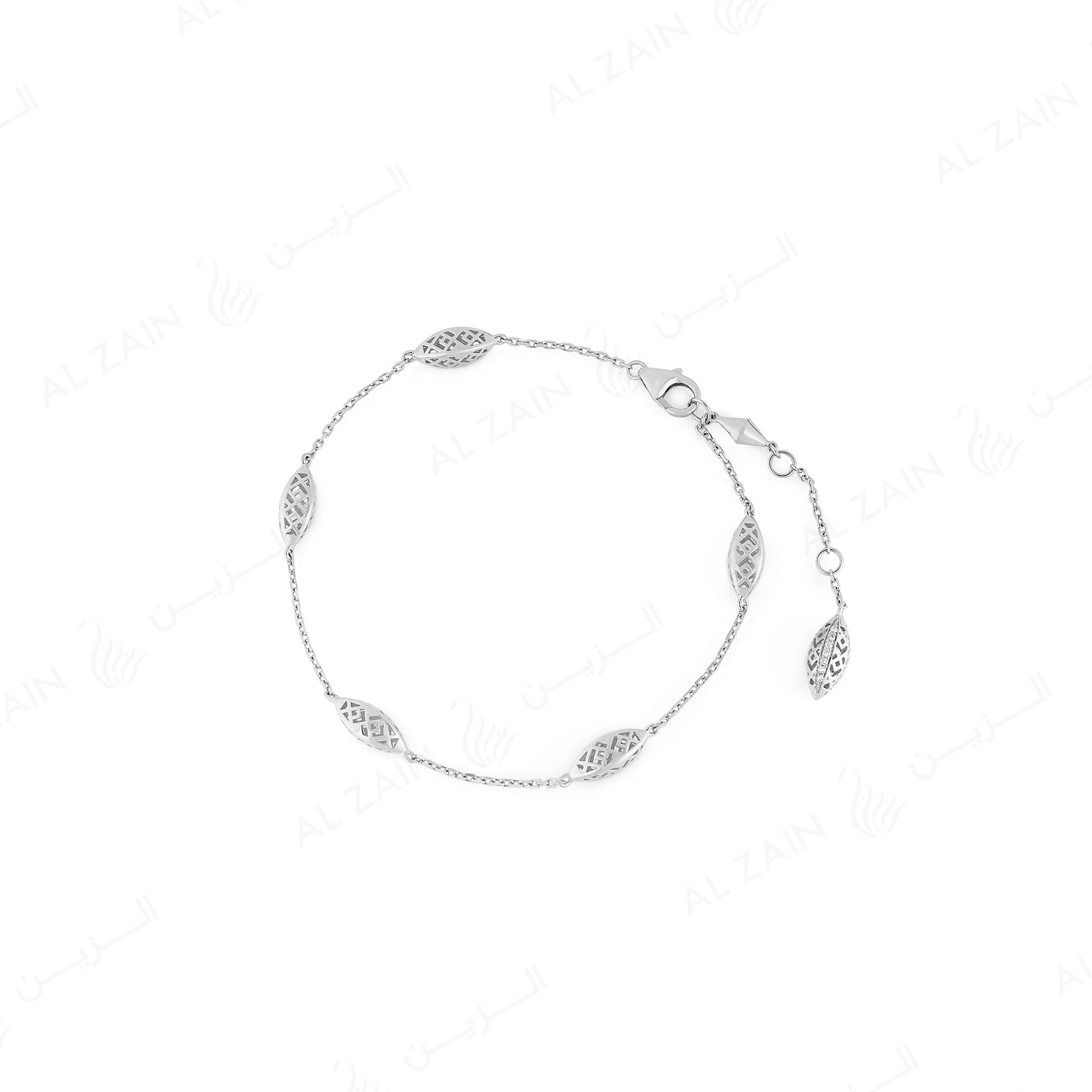 18k Al Merriyah M/5 bracelet in white gold with diamonds