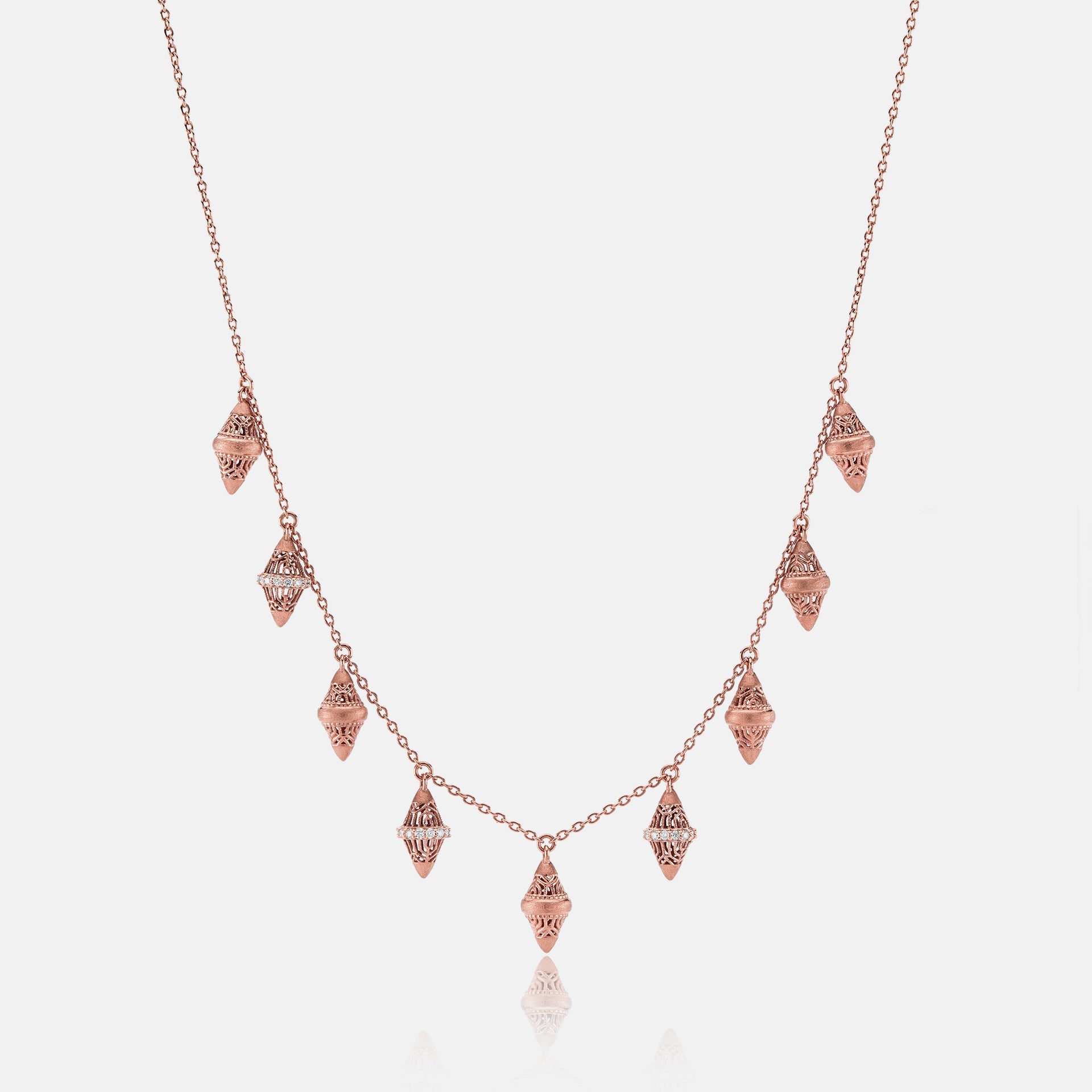 Al Merriyah rosegold edition. 18k Matte finish choker with diamonds - Al Zain Jewellery