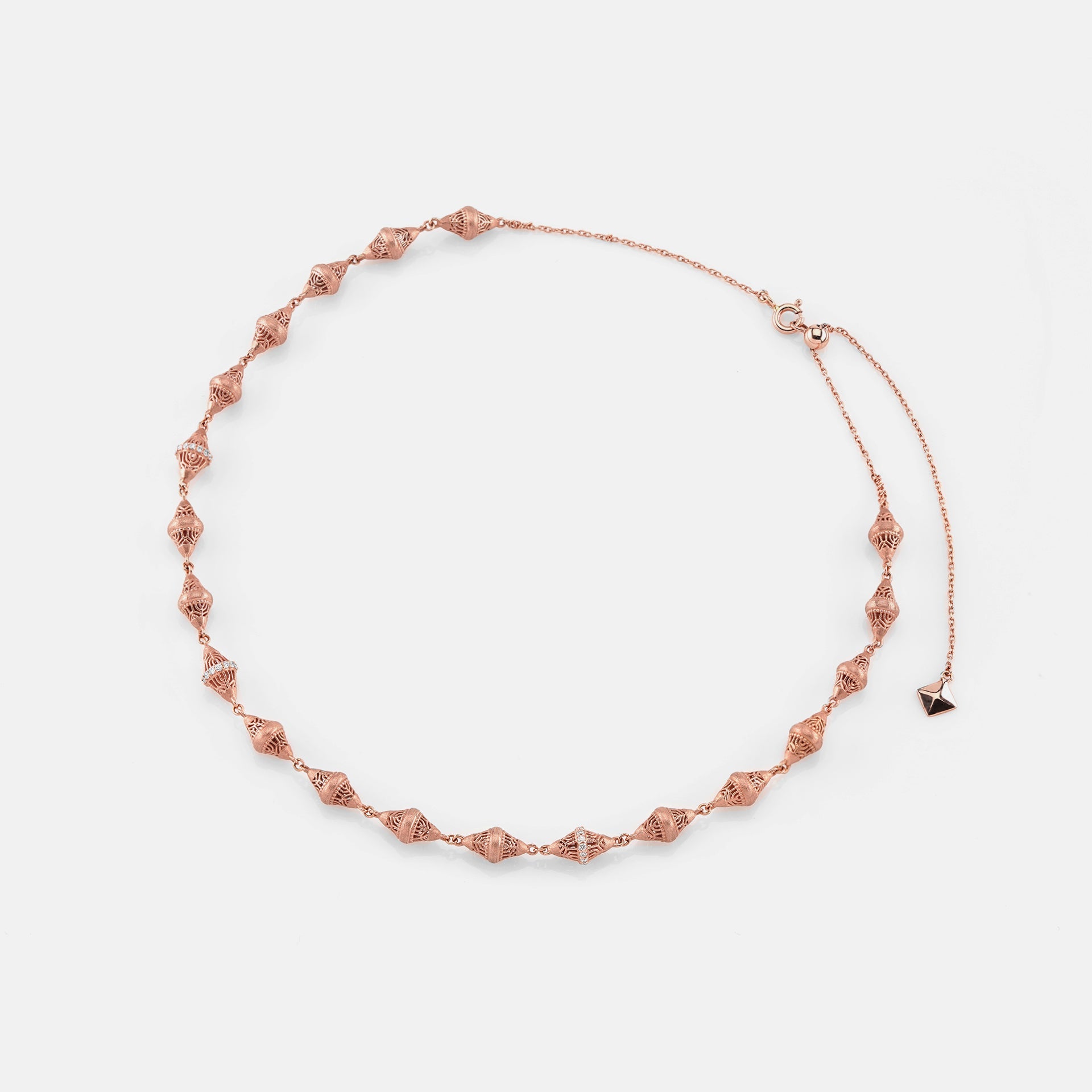 Al Merriyah in 18k rosegold edition. Matte finish choker with diamonds - Al Zain Jewellery