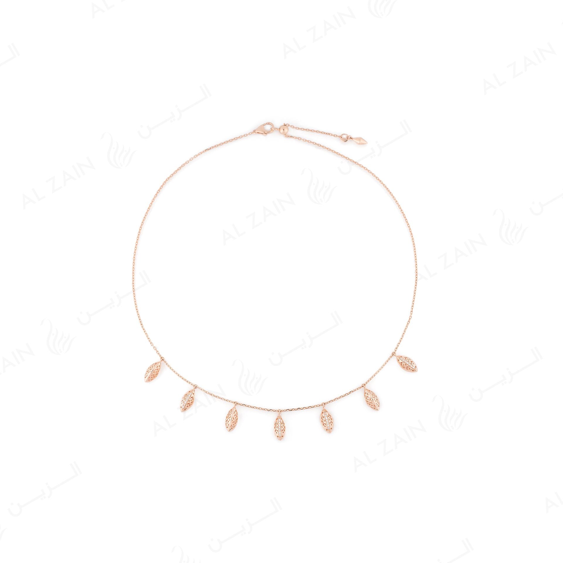 18k Al Merriyah M/5 choker in rose gold with diamonds