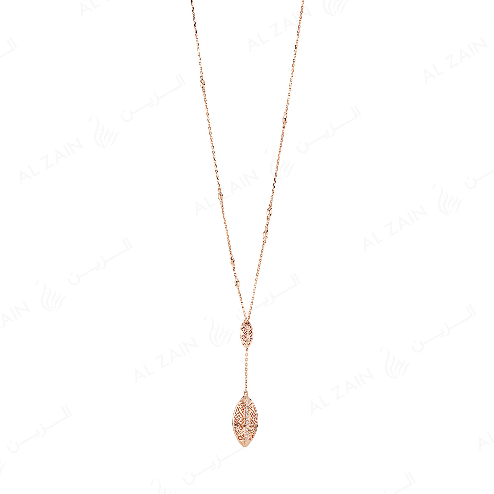 18k Al Merriyah M/5 transformable necklace in rose gold with diamonds