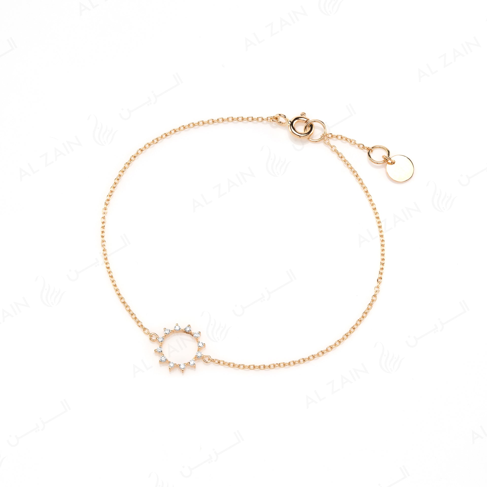 Melati Round Bracelet in Yellow Gold with Diamonds